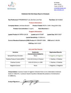 Endotoxin Gel Clot Assay Report_MOTS-C_99USA_10mg_2-10-25_Limitless